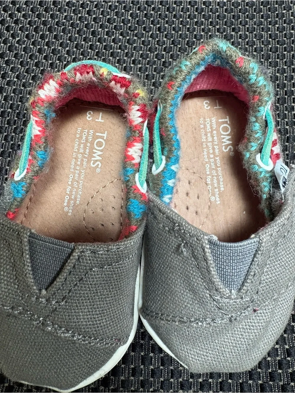 TOMS Tiny Alpargata size 3 baby girls